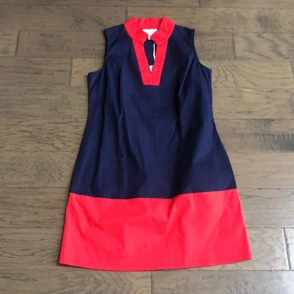 Sail to Sable red navy blue sleeveless dress Sz Medium New with tags - Picture 3 of 8